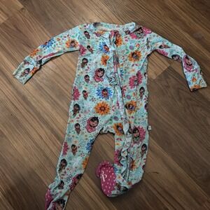 Posh Peanut Baby Girls 6-9 Months Malala Sunflower Ruffle Footed Pajama Sleeper